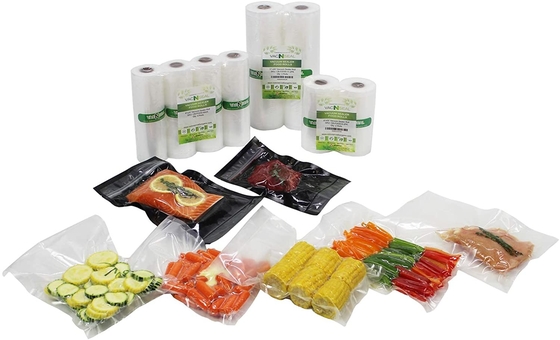 熱い販売PA/PEのプラスチック食糧シーラー袋の真空のシーリング袋はフリーザーのために転がる